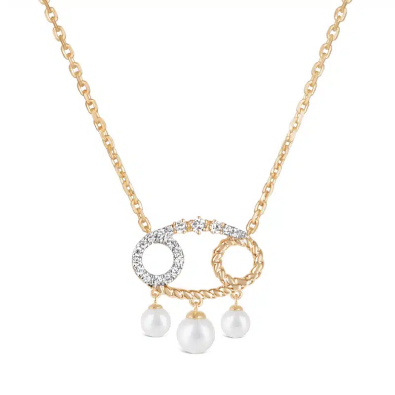 Cancer with Pearl Zodiac Necklace