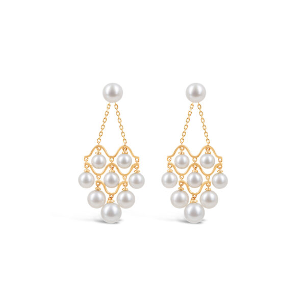 Cascade Pearl Earrings/ 14K