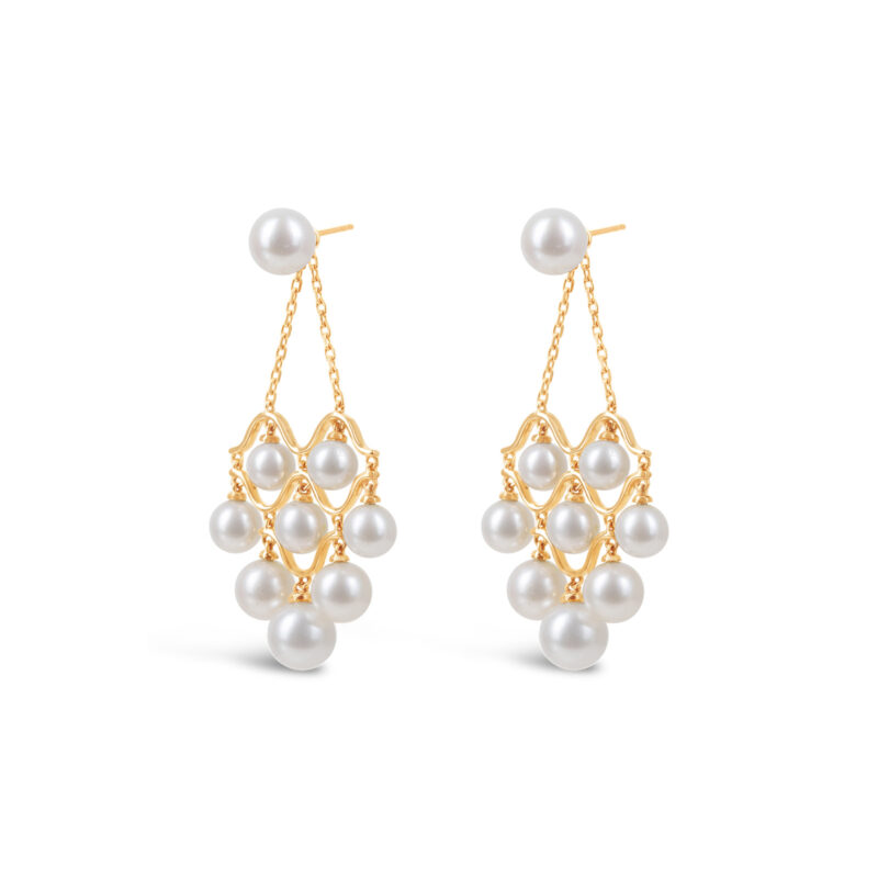 Cascade Pearl Earrings/ 14K