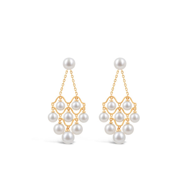 Cascade Pearl Earrings/18K