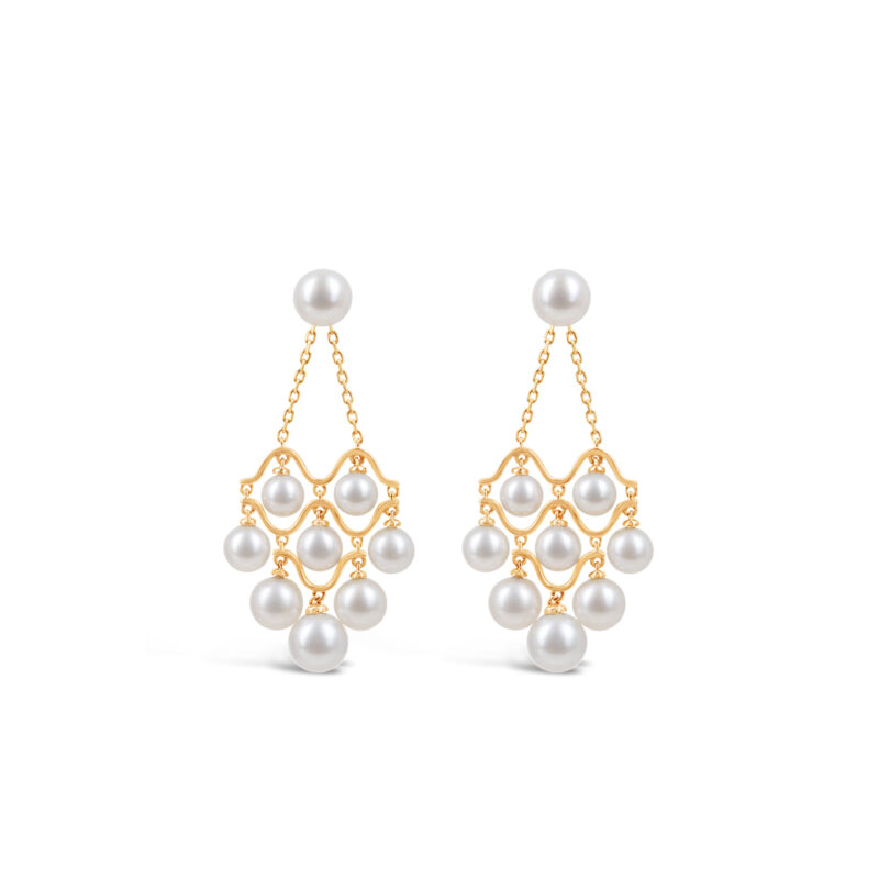 Cascade Pearl Earrings/18K