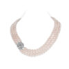Cher 3 Strands Lavender Round Pearl Necklace