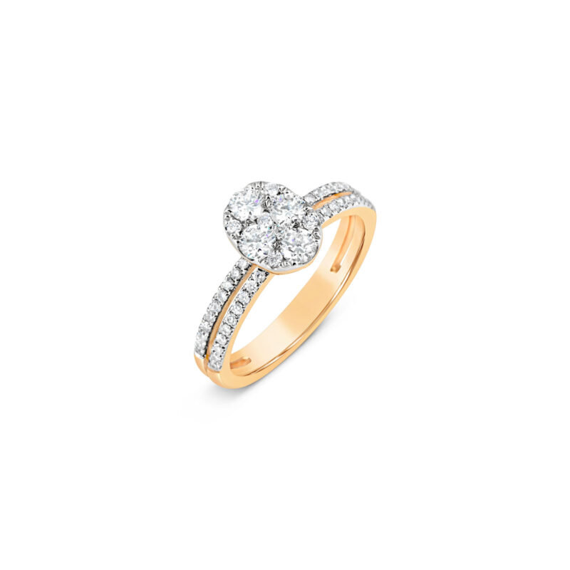 Deana Split Shank Pave Diamond Engagement Ring - Large