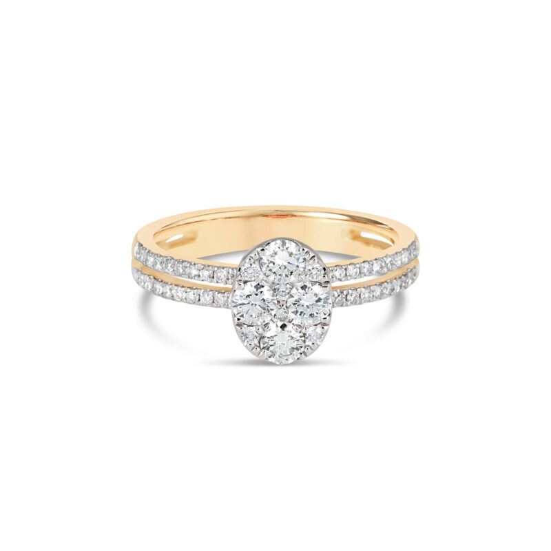 Deana Split Shank Pave Diamond Engagement Ring - Regular