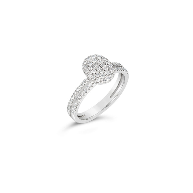 Deana Split Shank Pave Diamond Engagement Ring - Regular