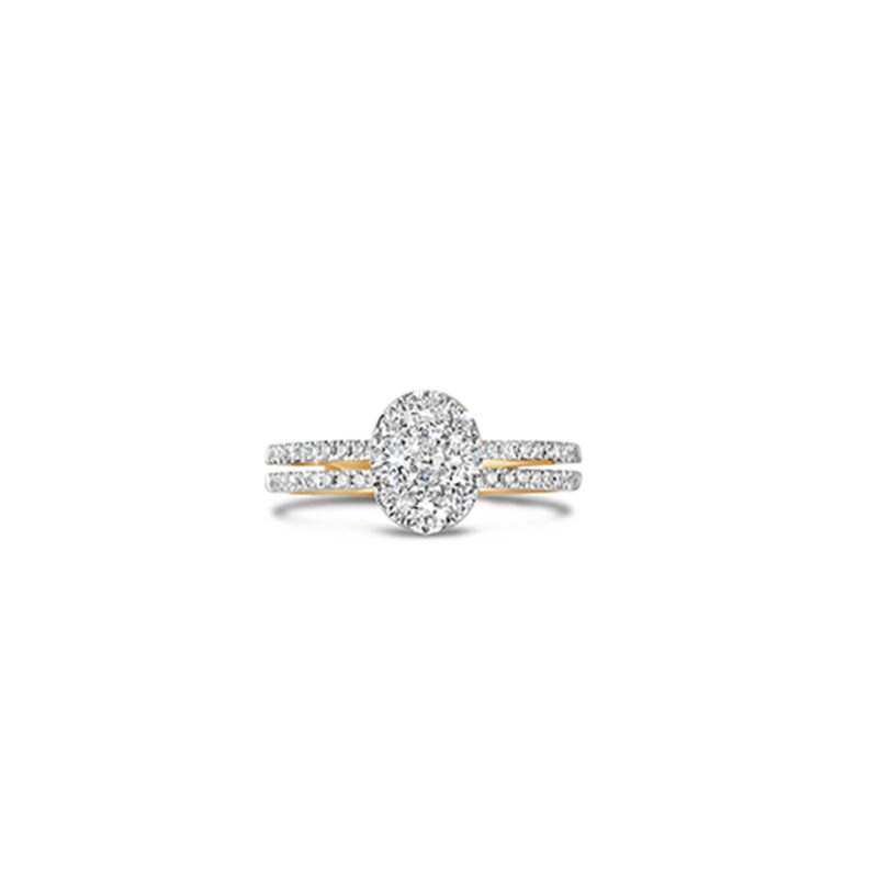 Deana Split Shank Pave Diamond Engagement Ring - Large