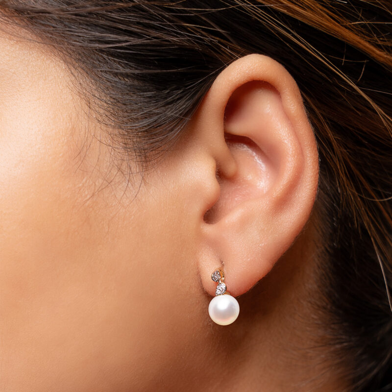 Dew Drop Pearl Diamonds Earrings