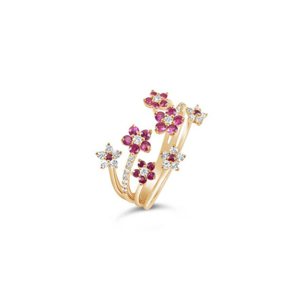 Drop Ruby Blossom Ring