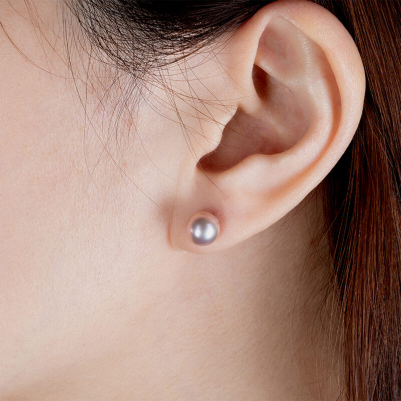 Edison Pearl Ear Studs/ Rare Copper metallic overtone