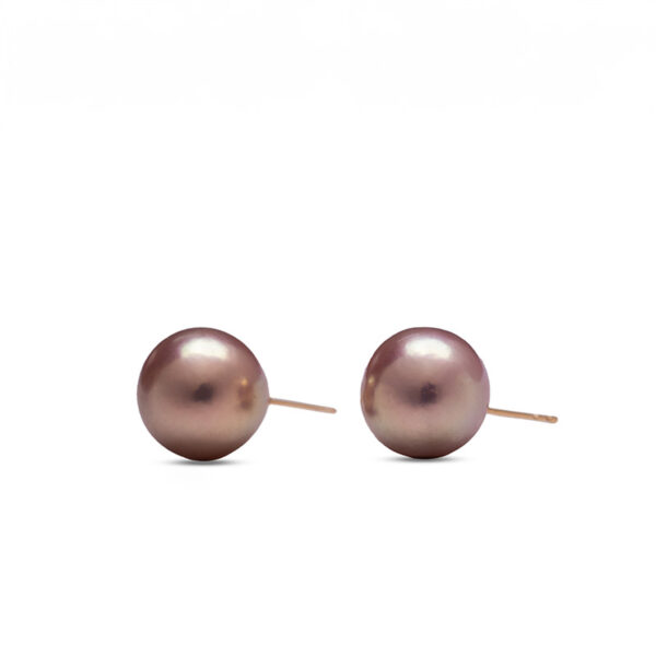 Edison Pearl Ear Studs/ Rare Copper metallic overtone