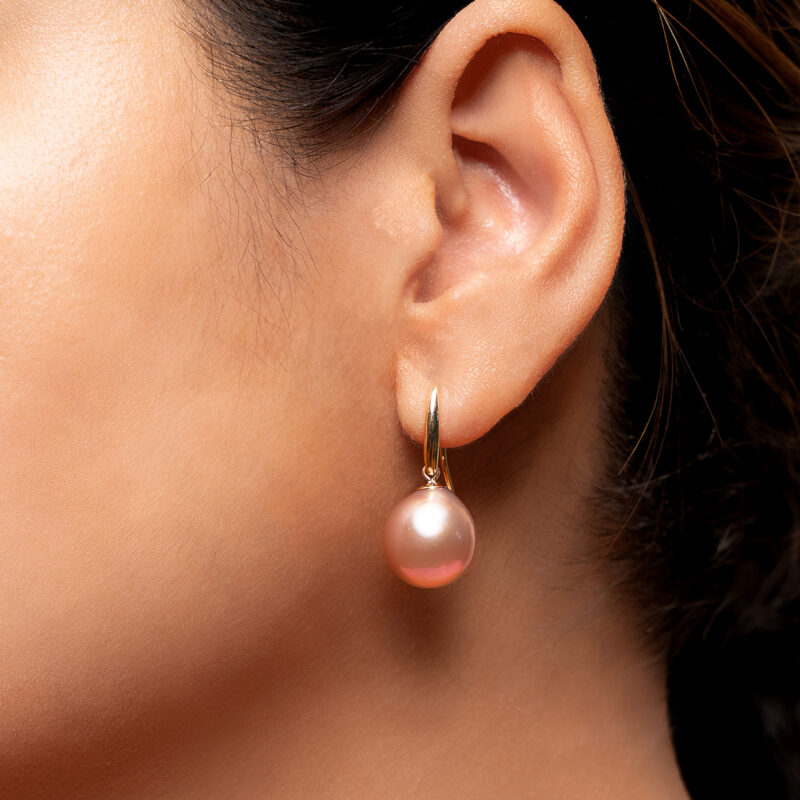 Edison Pearl Drop Earrings / Round Shape