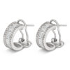 Elegant White CZ Silver Huggie Earrings