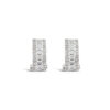 Elegant White CZ Silver Huggie Earrings