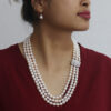 Elizabeth 3 Strands Oval Pearl Necklace