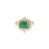 Emerald  Diamond Double Row Ring