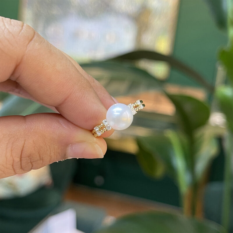 Eternity Pearl and Diamond Ring