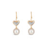 Everlasting Love Earrings with Round Pearl Drop / Large