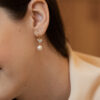 Everlasting Love Earrings with Round Pearl Drop / Large