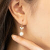 Everlasting Love Earrings with Round Pearl Drop / Large