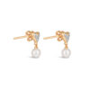 Everlasting Love Earrings with Round Pearl Drop/ Small size