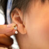 Everlasting Love Earrings with Round Pearl Drop/ Small size
