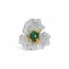 Exquisite Silver Pave Emerald Flower Enhancer