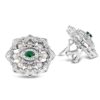 Exquisite Silver Pave Greta Pearl Earrings with Emerald – KN