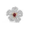 Exquisite Silver Pave Ruby Earring
