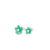 Flower Green Ear Studs