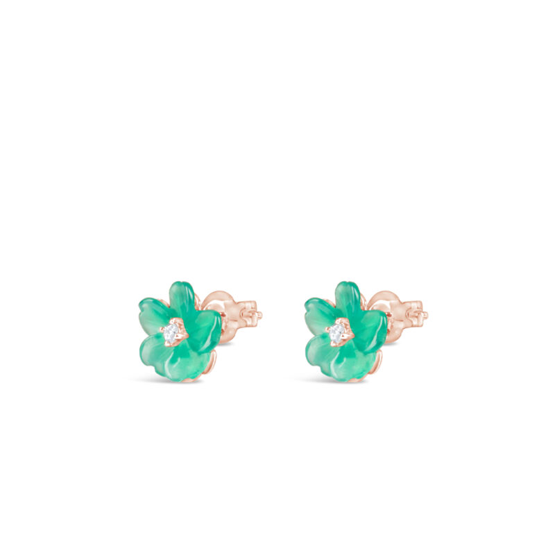 Flower Green Ear Studs