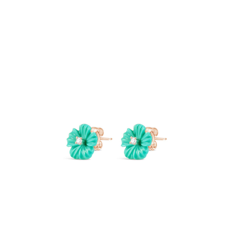 Flower Turquoise Ear Studs
