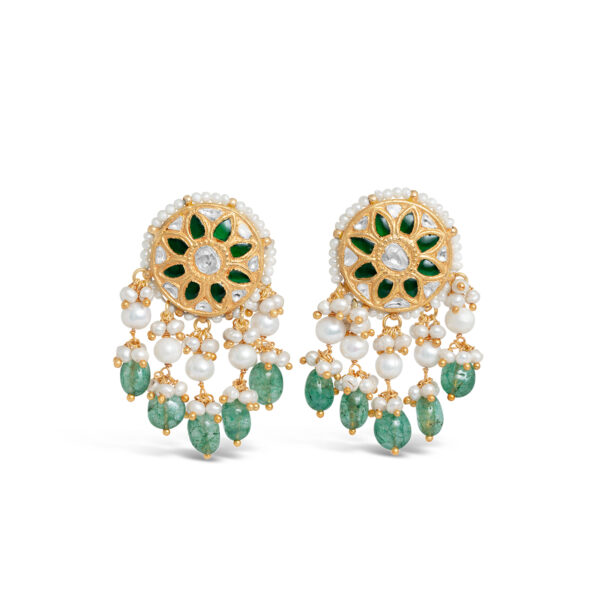 Afrin Long Earrings (Green Combination)