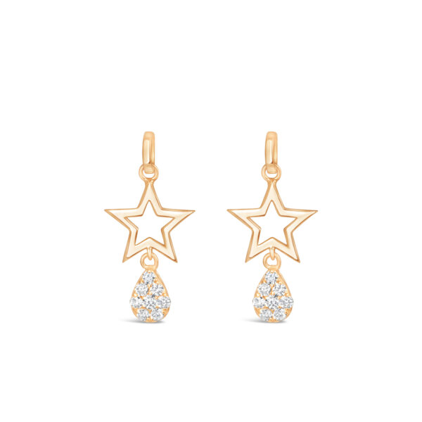 Gold Star Diamond Drop Pendant