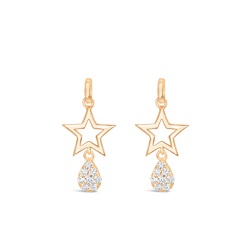 Gold Star Diamond Drop Pendant