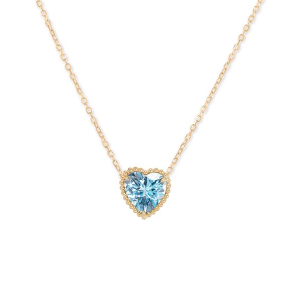 Heart Beat Necklace - Blue Topaz