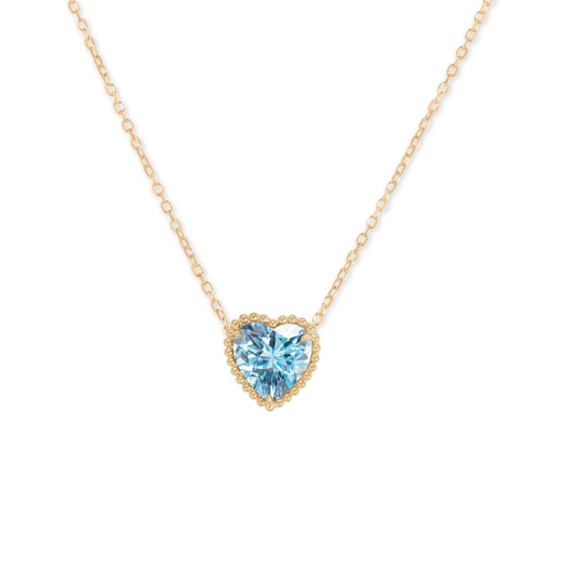 Heart Beat Necklace - Blue Topaz