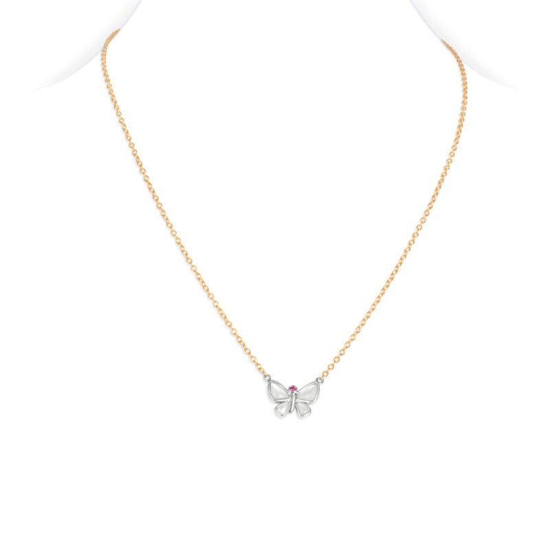Hope Butterfly Necklace/ Malachite and Diamond