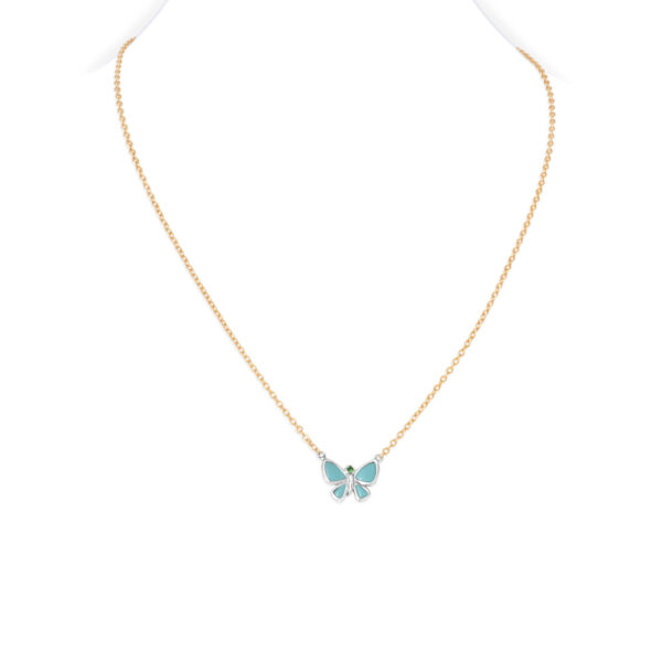 Hope Butterfly Necklace / Turquoise and Tsavorite