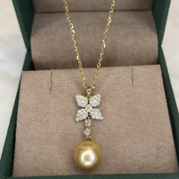 Kate Diamond and Golden Pearl Pendant