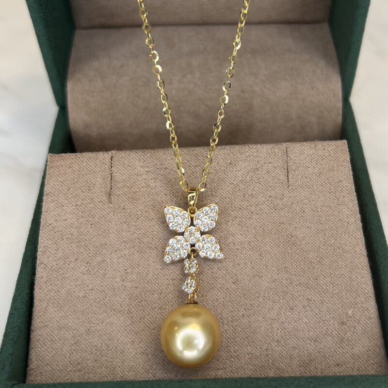 Kate Diamond and Golden Pearl Pendant
