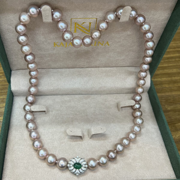 Anna Edison Pearl Necklace/ Emerald/ 22-23 inches