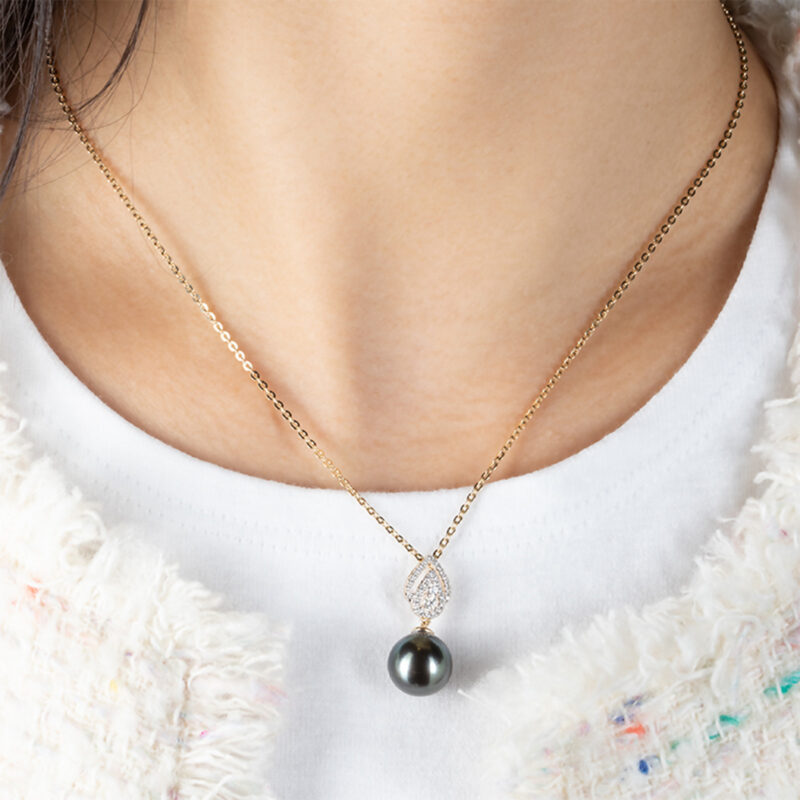 Ila Pearl and Diamond Necklace