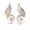 Iridescent Diamond and Pearl Earring