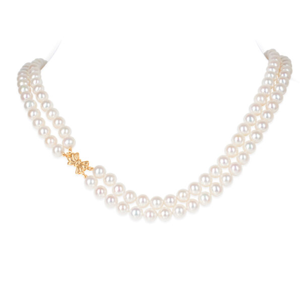 Jackie Double Strands Round Pearl Necklace