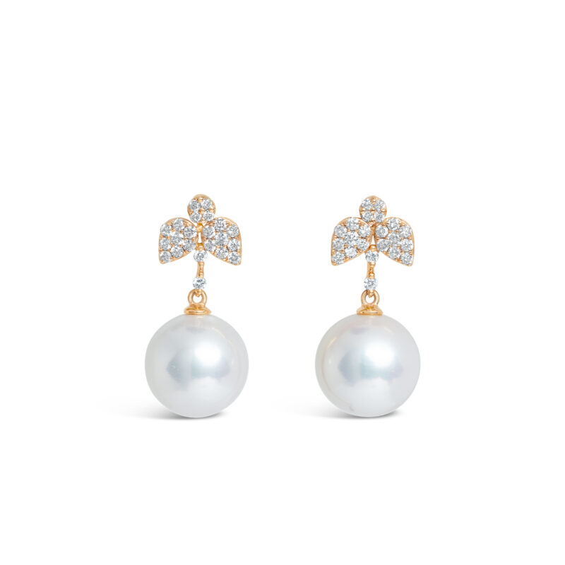 Kate Diamond Flower Pearl Earring