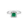 L'amour Emerald Diamond Ring/ White Gold