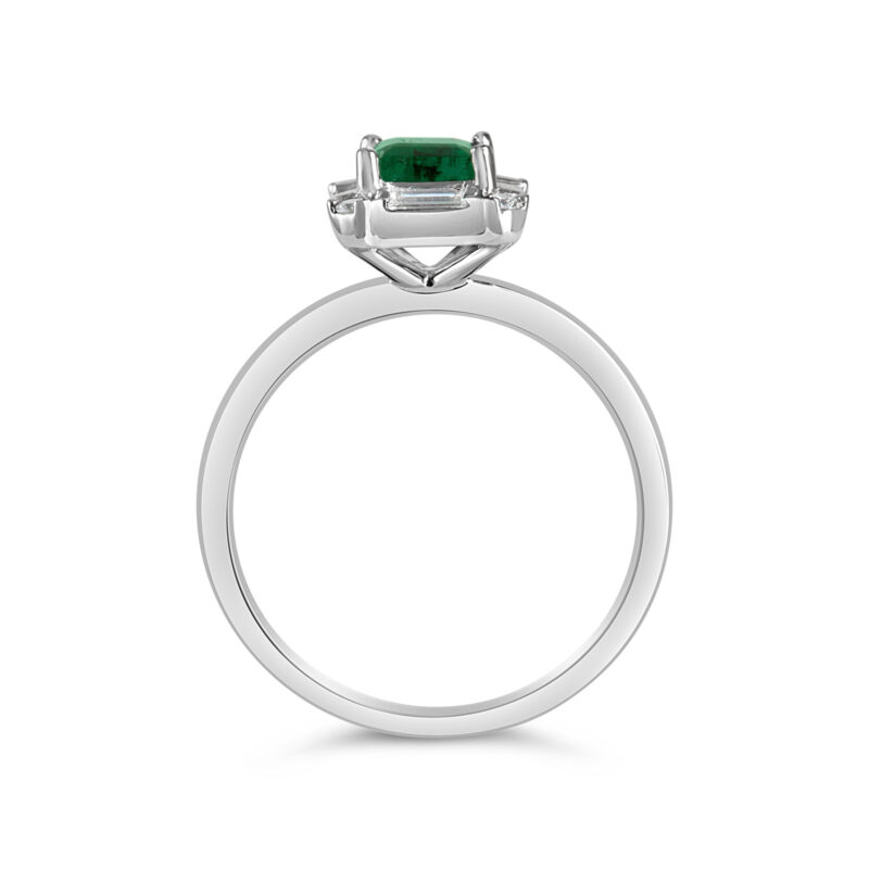 L'amour Emerald Diamond Ring/ White Gold