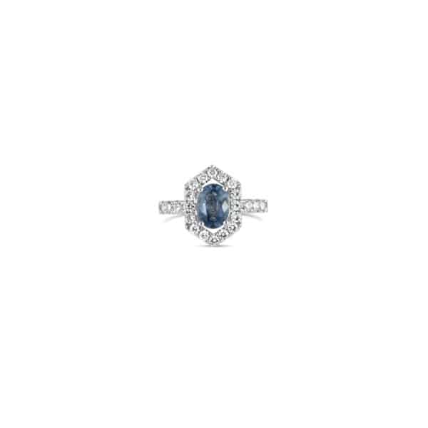 Lanie Diamond and Blue Sapphire RIng