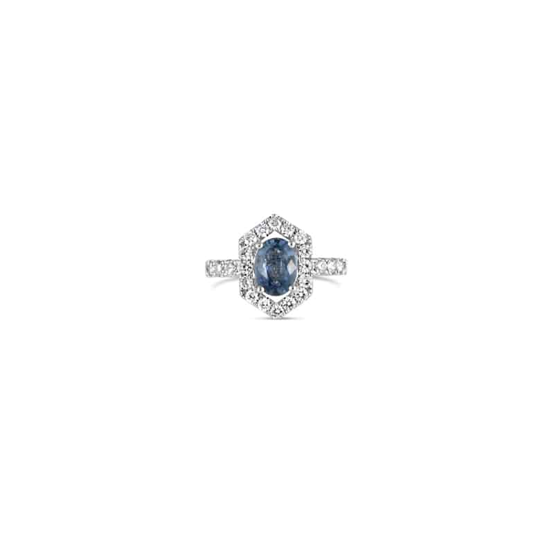 Lanie Diamond and Blue Sapphire RIng