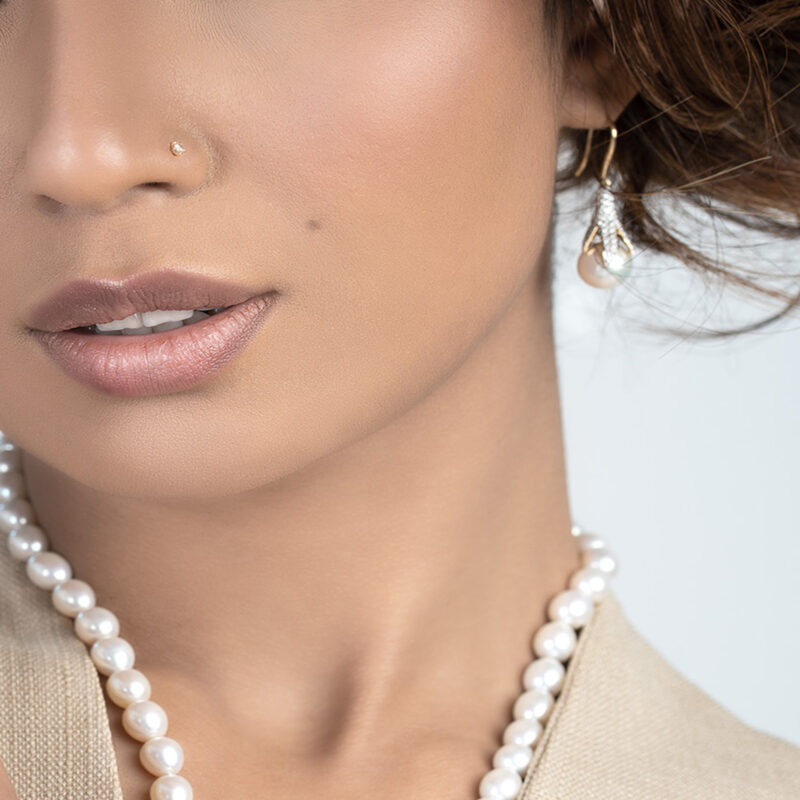 Luna Pearl and Diamond Earrings